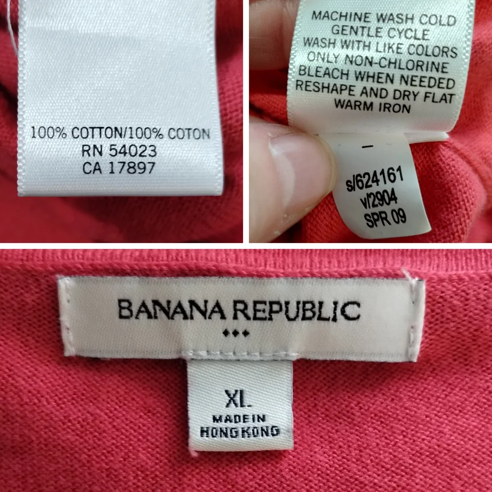 Banana Republic Hot Pink 3/4 Sleeve Cotton Cardigan - Picture 4 of 8